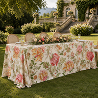 Nappe de table ronde en polyester à motif floral personnalisé pour événements extérieurs et location de fêtes – Vente en gros