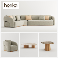 Ensemble de canapés modulaires d'angle de luxe pour hôtel moderne, en bois de teck imperméable, confortable pour l'extérieur, mobilier de jardin