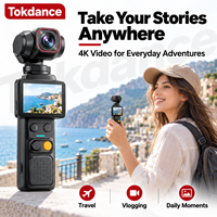 Caméra de vlog de poche 4K avec suivi automatique du visage et stabilisateur portable rotatif à 330 degrés pour la création de contenu de voyage