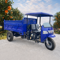 Tricycle minier diesel de 3 tonnes, moteur puissant de 35 CV, tricycle à benne basculante avec déchargement hydraulique pour terrains accidentés et pentes raides