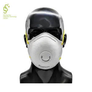 Niosh onaylı Valved toz respiratör fincan şekli partikül maskesi N95 filtre ile yüz toz maskesi
