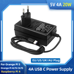 Arancione <span class=keywords><strong>Pi</strong></span> 5 Plus adattatore di alimentazione 5V 4A caricatore 20W USB tipo C fornitura EU US UK AU spina per 5/5B/4 lts lampone 4B - Product Image 2