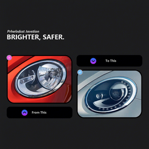 Phares avant modifiés pour modèles 13-18, avec lentille LED, feux de jour et clignotants, 12V 55W, haute luminosité, offrant une éclairage brillant - Product Image 2