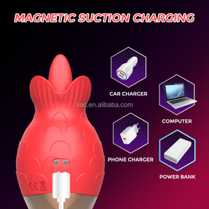 SacKnove New Trend ing Hot 2 In 1 Erstaunliche Klitoris Kitzler Stimulator Oralsex Spielzeug <span class=keywords><strong>G</strong></span>-Punkt Rose lecken Zunge saugen Vibrator - Product Image 5