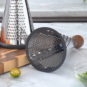 Household 9-Inch Three-Sided Cheese Zester Multifunction Manual <b>Vegetables</b> Cone Cheese Grater with Wood Handle - Product Image 6