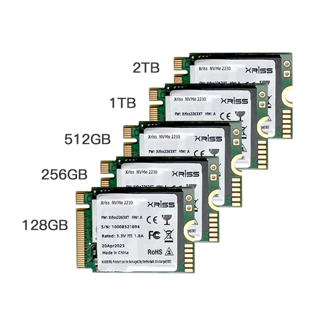 XRISS 128GB 256GB 512GB 1TB 2TB SSD M.2 NVME 2230 Gen3 PCIe 3.0 X4 NVMe Solid State Drive for  Microsoft Surface ProX FOR LAPTOP