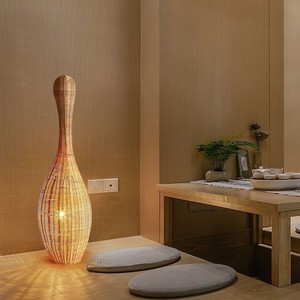 Cổ Điển Bầu <span class=keywords><strong>LED</strong></span> Đứng Đèn Sàn Handmade Mây E27 Góc Đèn Sàn Cho Phòng Khách Sofa Sode Phòng Ngủ Trang Trí Nội Thất - Product Image 3