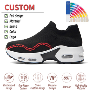 Sepatu Custom wanita, sneaker panggung desainer polos dengan logo, bernafas - Product Image 5