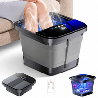 Bak Mandi Kaki Lipat Elektrik Dengan Pijat Otomatis, Sterilisasi Cahaya Biru, Pijat Gelembung, dan Pengatur Suhu serta Timer