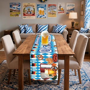 Oktoberfest 13 X 72In tovaglia <span class=keywords><strong>di</strong></span> <span class=keywords><strong>lino</strong></span> stampato ciao autunno decorazione del tavolo da pranzo della famiglia tecnica tessuta per uso domestico - Product Image 5