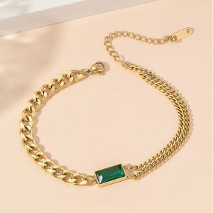 ทอง18K ย้อนยุคและเหล็กไทเทเนียมฝัง rhinestones แฟชั่น C - Product Image 1