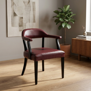Sillas de Interior Elegantes y Cómodas de Color Borgoña para Restaurantes y Hoteles con Base de Madera - Product Image 3