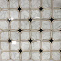 Vente flash : Mosaïque de fleurs en marbre blanc Statuario pour la décoration intérieure de luxe des murs intérieurs