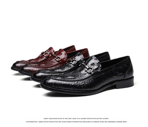 Nouvelles Chaussures Habillées Montantes Rayées à Bout Pointu pour Hommes en Cuir Véritable, Fabrication Monobloc en Cuir de Vachette - Product Image 6