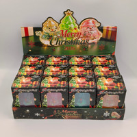 Ensemble de jouets sensoriels anti-stress scintillants et transparents en forme de sapin de Noël, bonhomme de neige et cloche, remplis de maltose, à remontée lente