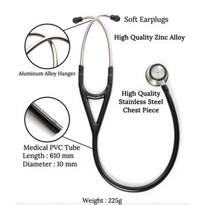 Stéthoscope de diagnostic et d'enseignement à double tête et sorties multiples, en alliage de zinc chromé, kit de stéthoscope - Product Image 5