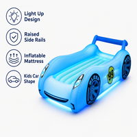 Lit gonflable pour enfants en forme de voiture avec lumières LED, matelas pneumatique en PVC pour les séjours d'enfants, voyages, OEM ODM