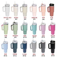 Gobelet isotherme en acier inoxydable de 40 oz prêt à être expédié, avec poignée et couvercle, tasse à bière réutilisable