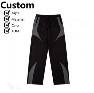 Pantalones Deportivos Holgados para Hombre, Diseño de Bloques de Color, Poliéster y Nailon, Estilo Táctico, con Bolsillos Delanteros - Product Image 1