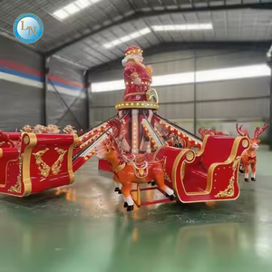 Manège de Noël le plus populaire sur le thème du Père Noël et du renne, avec traine et avion télécommandé, pour le carnaval - Product Image 3
