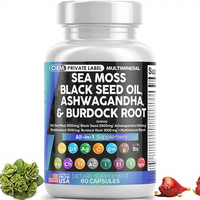 Suplemento Nutricional de Musgo Marino 3000mg, Aceite de Semilla Negra, Ashwagandha, Cúrcuma, Alga Marina, Vitaminas para el Apoyo de la Salud