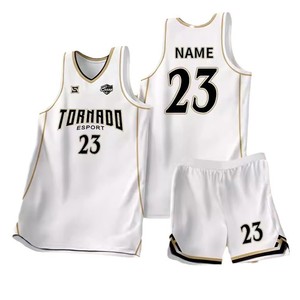 Ensemble de maillot de <span class=keywords><strong>basket</strong></span>-ball pour hommes, veste et pantalon d'été, nom d'équipe personnalisé, taille XS, <span class=keywords><strong>tissu</strong></span> respirant pour l'école, maillot de jeu - Product Image 3