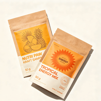 Sachets d'échantillons pour aliments pour animaux (granulés et poudre) avec ligne de déchirement facile, taille et logo personnalisés, conception couleur, pour emballage de test