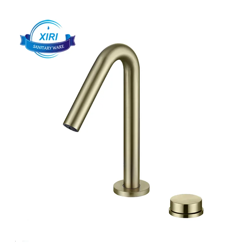 Brass Brushed Gold Faucet Cold And Hot Sink Faucet All Copper Bathroom Counter Dink Kitchen Dish Washing Faucet XR7892