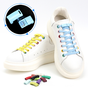2024 tren baru tali sepatu gesper logam magnetik grosir mode elastis tali sepatu malas sneaker tanpa tali sepatu dasi - Product Image 2