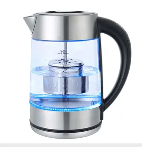 1.7L Smart Tea Basket Glass Kettle Water Boiler Tea Pot Kitchen Appliances Tea Kettle Glass Electric Kettle