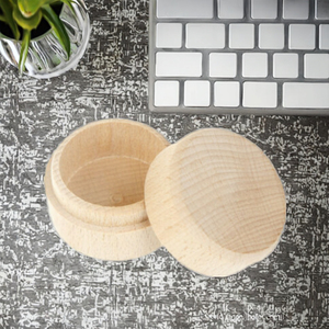 Mini Classic Round Wooden <b>Storage</b> <b>Box</b> for Wedding Ring Jewelry DIY Multi-function <b>Folding</b> Container Case - Product Image 3