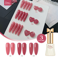 Missgooey 10ml Soak Off Gel Polish en gros, 3 couleurs, Kit de vernis à ongles nude transparent Hema Free, Fleur de cerisier, Marque privée d'usine
