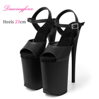 Sandales à talons sexy de 23 cm pour femmes, danse, danse exotique, chaussures de plateforme pour stripteaseuses, chaussures de pole dance