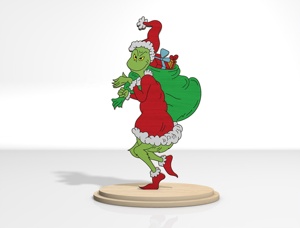 OEM ODM Décoration de table de Noël vert anime avec personnage, motif Whoville, ensemble de fichiers de découpe laser superposés pour affichage de Noël - Product Image 2
