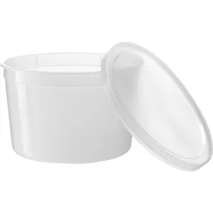 64 oz Deli Containers with Lids Half Gallon Round Clear Food Storage Containers