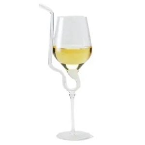 כוסות קוקטייל מותאם אישית סיטונאי שתיית כוסות יין אדום זכוכית זכוכית מגבת שמפניה עם קש
