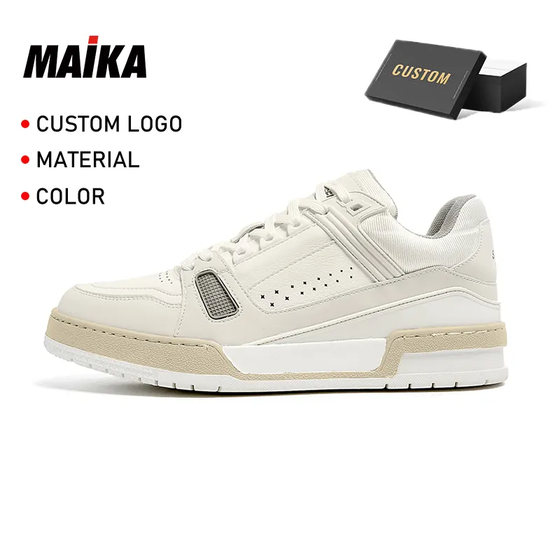 Designer Custom Wholesale Shoes High Quality Genuine Leather Low Customized Casual Skateboarding Shoes Men Sneakers