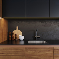 Armoires de cuisine en MDF peintes, style moderne français, personnalisables, écologiques, faciles à nettoyer, adaptées aux appartements et aux villas