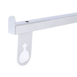 Supporto Regolabile in Acciaio Cromato Argento per Espositori a Parete, Staffa Singola 18*18mm per Tubi Quadrati e Rotondi 18*18mm - Product Image 2