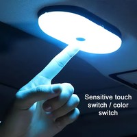 Lampe tactile LED pour voiture, lampe de lecture murale, base magnétique, lumière de plafond sans fil pour voiture, lumière de dôme de toit, charge USB, éclairage intérieur universel