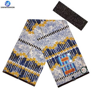 Sinya Véritable Wax Kente Or Mode par <span class=keywords><strong>Disco</strong></span> Tissu Imprimé Africain de Luxe de Haute Qualité Kente Doré - Product Image 6