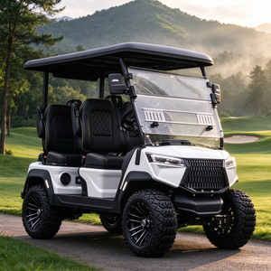 Carrito de Golf Eléctrico Certificado por la CE para 4 Pasajeros, Carro de Golf Todoterreno con Parabrisas y Barra de Sonido para Campo de Golf - Product Image 1