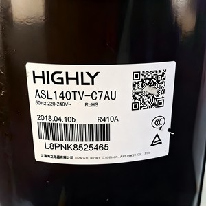 คอมเพรสเซอร์แบบไฮสโครล รุ่น ASL155SV C7LU 220-240V ใช้สารทำความเย็น R410a สำหรับเครื่องปรับอากาศและเครื่องทำความเย็น - Product Image 4
