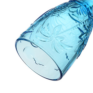 Calici in Vetro Blu Pressato Personalizzati Samyo, Bicchieri da Vino Rosso Vintage con Motivo a Delfino in Rilievo e Stelo Corto - Product Image 4