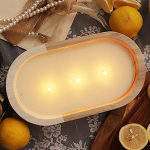 木制面团碗批发手工制作木碗家居装饰木牛面团碗蜡烛 - Product Image 5