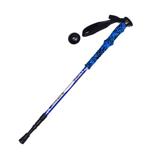 Bâton de trekking en alliage d'aluminium, télescopique rapide, jaune moucheté, poignée en mousse intégrée, fabriqué en Chine - Product Image 2