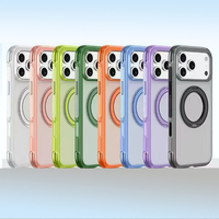 Coque de téléphone antichoc de luxe avec coussin d'air et support magnétique pour iPhone 17 18 Pro Max, coque de protection antichoc style Ins