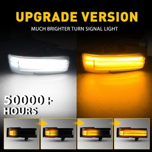 ไฟเลี้ยว LED แบบไดนามิกสำหรับกระจกมองข้าง  สำหรับรถฟอร์ด F150 ปี 2015-2020 สีเหลืองอำพันและสีขาว - Product Image 3