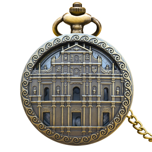 <span class=keywords><strong>Montre</strong></span> de poche vintage en bronze avec collier, motif des ruines de la cathédrale de Saint-<span class=keywords><strong>Paul</strong></span> de Chine, boîtier en quartz, 4 cm, cadeau universel pour hommes, femmes et étudiants - Product Image 5