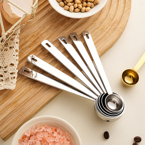 Cuchara Medidora <span class=keywords><strong>de</strong></span> Café con Mango Largo, Cuchara Medidora <span class=keywords><strong>de</strong></span> Mesa, Herramientas <span class=keywords><strong>de</strong></span> Medición, Cuchara para Azúcar, <span class=keywords><strong>Leche</strong></span> en Polvo y Especias, en Plata y Oro - Product Image 2